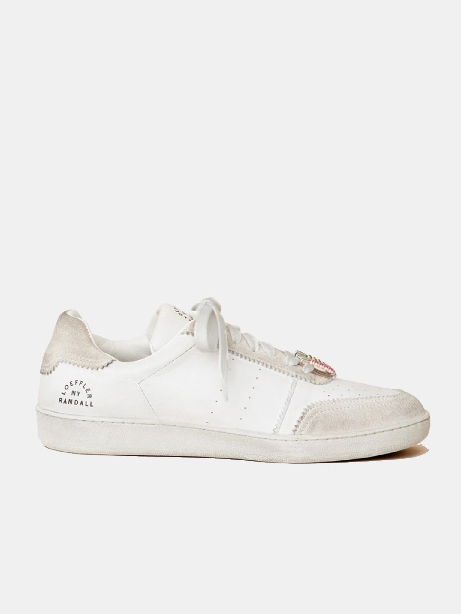 Buy LOEFFLER RANDALL Keira Leather, Suede & Leopard-print Calf Hair Sneakers  - White At 69% Off | Editorialist
